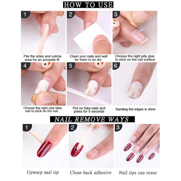 24 Pcs Press On Nails Thanksgiving Autumn Leaves Pumpkins Glitter Medium Square - Picture 5 of 7